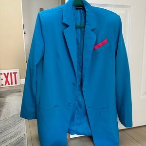 Blue and pink blazer jacket